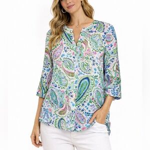 Jodifl Size Small Womens Paisley Print Women's Top‎
